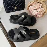Women's Casual Solid Color Round Toe Open Toe Slides Slippers sku image 10