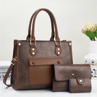 Women's Medium Pu Leather Color Block Classic Style Square Zipper Handbag sku image 4