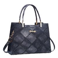 Women's Medium Pu Leather Argyle Classic Style Zipper Handbag main image 2