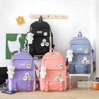 Solid Color Casual School Daily School Backpack main image 6