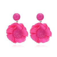 Elegant Sweet Flower Cloth Raffia Women's Drop Earrings 1 Pair main image 3