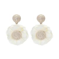 Elegant Sweet Flower Cloth Raffia Women's Drop Earrings 1 Pair sku image 3