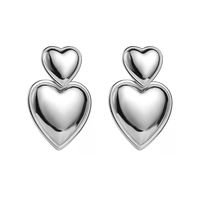 IG Style Heart Shape Stainless Steel Alloy Inlay Zircon Rings Earrings Necklace sku image 20