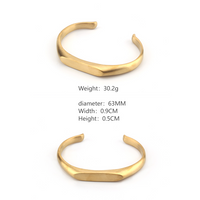 Casual Simple Style Geometric 304 Stainless Steel 18K Gold Plated Bangle In Bulk main image 2
