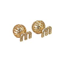 MAMA Simple Style Letter Alloy Hollow Out Inlay Mother'S Day Women's Ear Studs 1 Pair main image 5