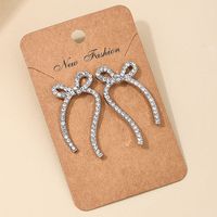 Elegant Shiny Bow Knot Alloy Plating Inlay Rhinestones Women's Ear Studs 1 Pair main image 5