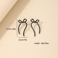 Elegant Shiny Bow Knot Alloy Plating Inlay Rhinestones Women's Ear Studs 1 Pair main image 2