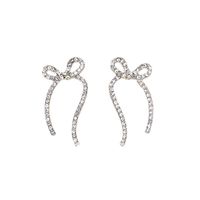 Elegant Shiny Bow Knot Alloy Plating Inlay Rhinestones Women's Ear Studs 1 Pair main image 4