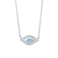 Simple Style Devil's Eye Sterling Silver Inlay Zircon Necklace 1 Piece main image 5
