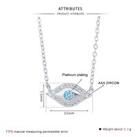 Simple Style Devil's Eye Sterling Silver Inlay Zircon Necklace 1 Piece main image 2