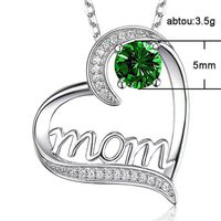 Copper IG Style MAMA Sweet Letter Heart Shape Plating Hollow Out Inlay Zircon Pendant Necklace main image 2