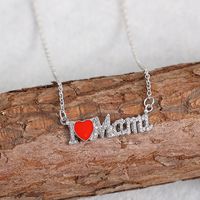 IG Style MAMA Simple Style Letter Heart Shape Alloy Plating Inlay Zircon Mother'S Day Women's Necklace main image 1