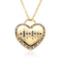 Copper Casual MAMA Simple Style Letter Heart Shape Inlay Zircon Pendant Necklace main image 4