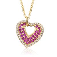 Copper Casual MAMA Simple Style Letter Heart Shape Inlay Zircon Pendant Necklace sku image 6