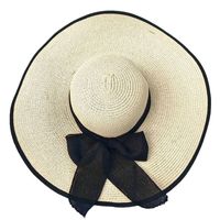 Women's Basic Solid Color Bowknot Side Of Fungus Straw Hat sku image 8