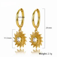 1 Pair Elegant Vintage Style Flower Plating Inlay Sterling Silver Zircon 18K Gold Plated White Gold Plated Drop Earrings sku image 6