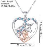 Cute Sweet Artistic Human Unicorn Alloy Hollow Out Inlay Artificial Rhinestones Silver Plated Children Unisex Pendant Necklace main image 2