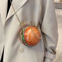 Women's PVC Hamburger Cute Clipped Button Circle Bag main image 4