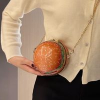 Women's PVC Hamburger Cute Clipped Button Circle Bag main image 6