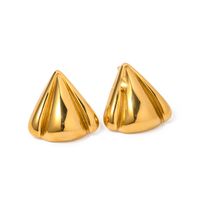 1 Pair IG Style Triangle Polishing 316 Stainless Steel  18K Gold Plated Ear Studs main image 6
