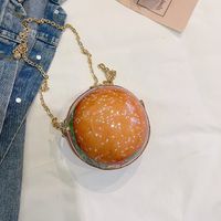 Women's PVC Hamburger Cute Clipped Button Circle Bag sku image 1