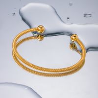 Acero Inoxidable Chapados en oro de 18k Estilo IG Elegante Geométrico Brazalete main image 5