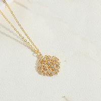 Copper 14K Gold Plated Vintage Style Simple Style Commute Oval Water Droplets Heart Shape Hollow Out Inlay Zircon Pendant Necklace sku image 3