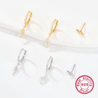 1 Set Casual Simple Style Lightning Asymmetrical Inlay Sterling Silver Zircon White Gold Plated Gold Plated Drop Earrings Ear Studs main image 7