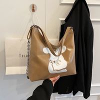 Women's Pu Leather Rabbit Classic Style Square Zipper Tote Bag sku image 2