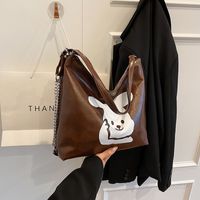 Women's Pu Leather Rabbit Classic Style Square Zipper Tote Bag sku image 3