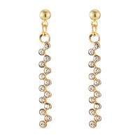 1 Pair Elegant Curve Metal Inlay Alloy Rhinestones Gold Plated Silver Plated Drop Earrings main image 6