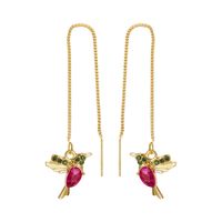 Mode Oiseau Alliage Émail Placage Incruster Strass Femmes Des Boucles D'oreilles Collier main image 6