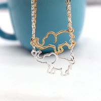 IG Style Cute Elephant Alloy Plating Hollow Out Women's Necklace main image 3