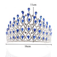 Fashion Water Droplets Alloy Inlay Rhinestones Crown 1 Piece main image 2