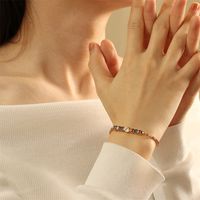 Copper 18K Gold Plated IG Style Simple Style Commute Geometric Rectangle Inlay Zircon Bracelets main image 4