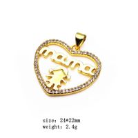 Heart Pendant Micro Inlaid Zircon Pendant Mama Mom Boy Girl Pendant Necklace Pendant Diy Ornament Accessories sku image 5