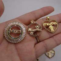 Heart Pendant Micro Inlaid Zircon Pendant Mama Mom Boy Girl Pendant Necklace Pendant Diy Ornament Accessories main image 3