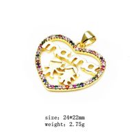 Heart Pendant Micro Inlaid Zircon Pendant Mama Mom Boy Girl Pendant Necklace Pendant Diy Ornament Accessories sku image 6