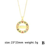 Casual Simple Style Letter Heart Shape Copper Plating Zircon Pendant Necklace 1 Piece main image 2