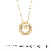 Casual Simple Style Letter Heart Shape Copper Plating Zircon Pendant Necklace 1 Piece sku image 1