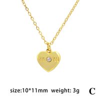 Casual Simple Style Letter Heart Shape Copper Plating Zircon Pendant Necklace 1 Piece main image 4