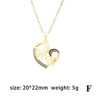 Casual Simple Style Letter Heart Shape Copper Plating Zircon Pendant Necklace 1 Piece sku image 2