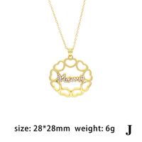 Casual Simple Style Letter Heart Shape Copper Plating Zircon Pendant Necklace 1 Piece sku image 3