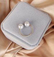 Wholesale Elegant Simple Style U Shape Imitation Pearl Copper Plating Rings main image 2