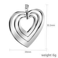 1 Piece 34 * Mm Stainless Steel Heart Shape Polished Pendant main image 2