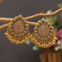 1 Pair Elegant Luxurious Vacation Water Droplets Tassel Inlay Alloy Rhinestones Gold Plated Drop Earrings main image 1