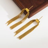 1 Pair Simple Style Asymmetrical Plating Inlay Stainless Steel Rhinestones Pearl 18K Gold Plated Drop Earrings main image 6