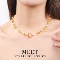 Elegant Geometric Artificial Pearl Copper Plating Women's Necklace 1 Piece sku image 1