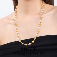 Elegant Geometric Artificial Pearl Copper Plating Women's Necklace 1 Piece sku image 2