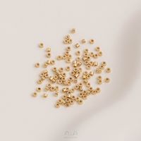 100 Pieces 1.6*0.8 Hole Under 1mm Copper 14K Gold Plated Solid Color Polished Beads main image 5